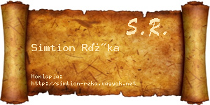 Simtion Réka névjegykártya